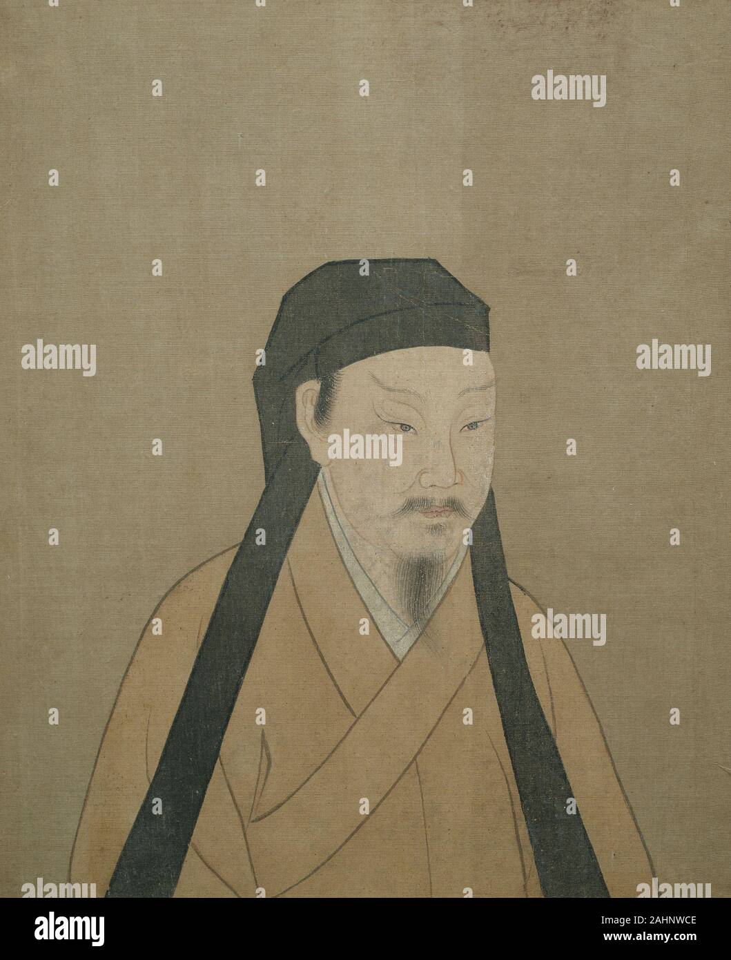 Ritratto di un gentiluomo. 1260-1644. Cina. Album Leaf; inchiostro e colori su seta Foto Stock