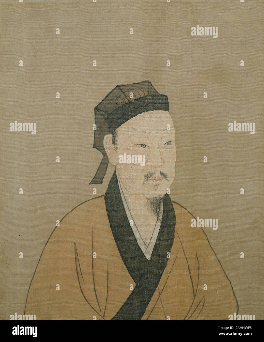 Ritratto di un gentiluomo. 1260-1644. Cina. Album Leaf; inchiostro e colori su seta Foto Stock