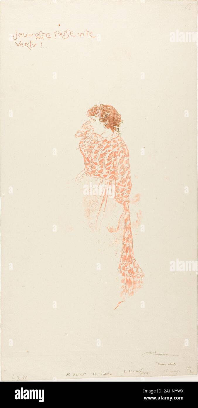 Louis Auguste Lepère. Lavandaie. 1894. La Francia. Attacco in rosso-arancione e marrone e crema su carta intessuta Foto Stock