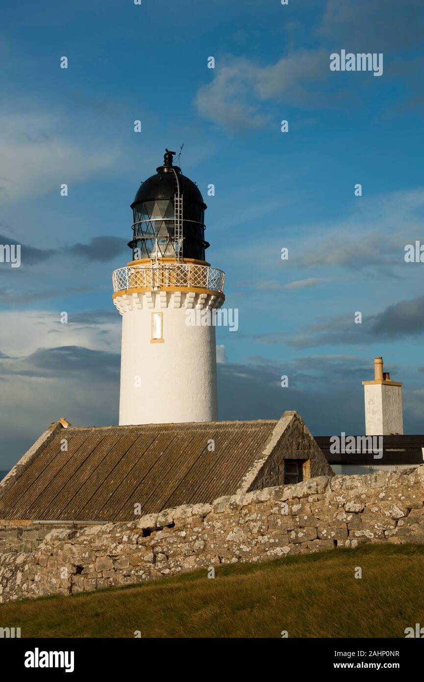 Faro, testa di Dunnett, Scozia, Gran Bretagna, Europa / punto più settentrionale del territorio continentale del Regno Unito, testa di Pasqua |Leuchtturm, testa di Dunnett, Schottland, Foto Stock