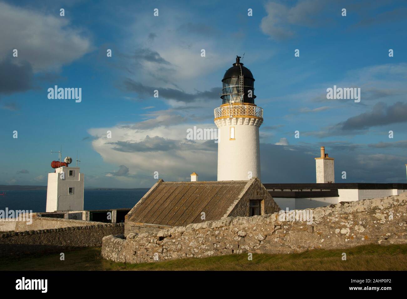 Leuchtturm, testa di Dunnett, Schottland, Grossbritannien, Europa Foto Stock