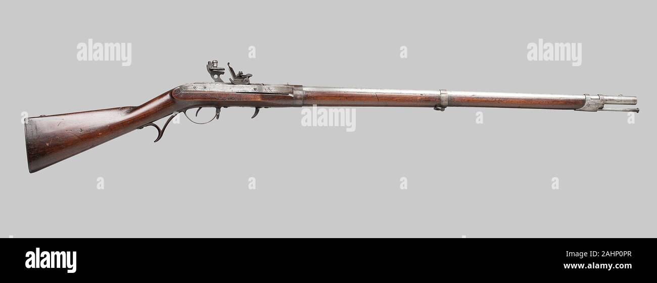 Il John Hancock Hall (designer). Caricamento di culatta Flintlock moschetto. 1838. Stati Uniti. Legno e acciaio Foto Stock
