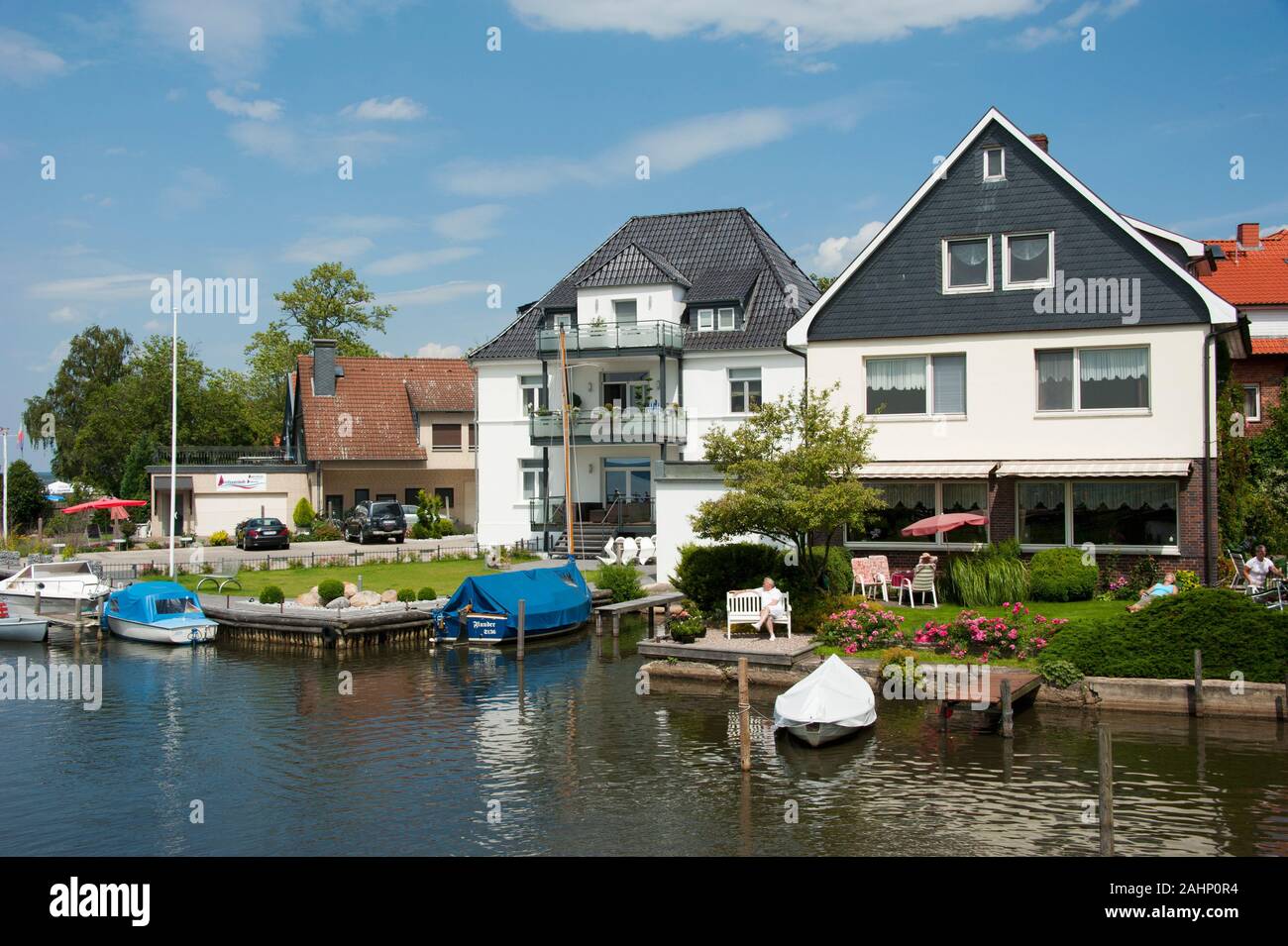 An der Promenade, Uferpromenade, Steinhude, Wunstorf, Steinhuder Meer, Niedersachsen, Deutschland Foto Stock