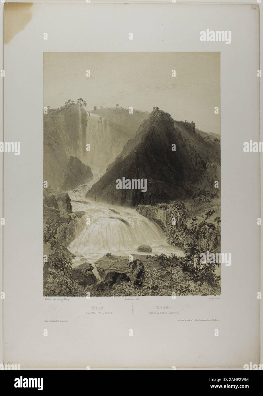 Nicolas Chapuy. Terni cade in marmo, piastra di venti da Italie Monumentale et pittoresco. 1843-1853. La Francia. Litografia dal due pietre su bianco carta intessuta Foto Stock