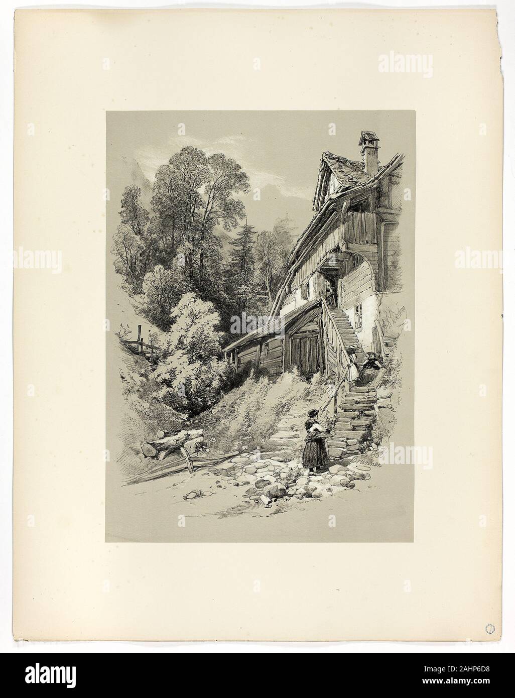 James Duffield Harding. Brunnen, dal pittoresco selezioni. 1860. In Inghilterra. Litografia su carta Foto Stock