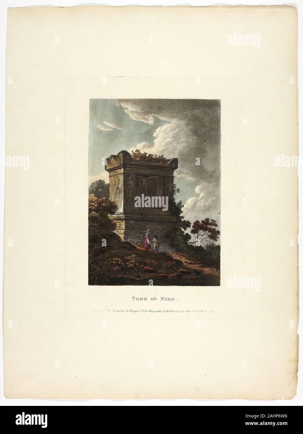 M. Dubourg. Tomba di Nerone, piastra 7 dalle rovine di Roma. 1796. In Inghilterra. Colorate a mano la puntasecca su carta Foto Stock