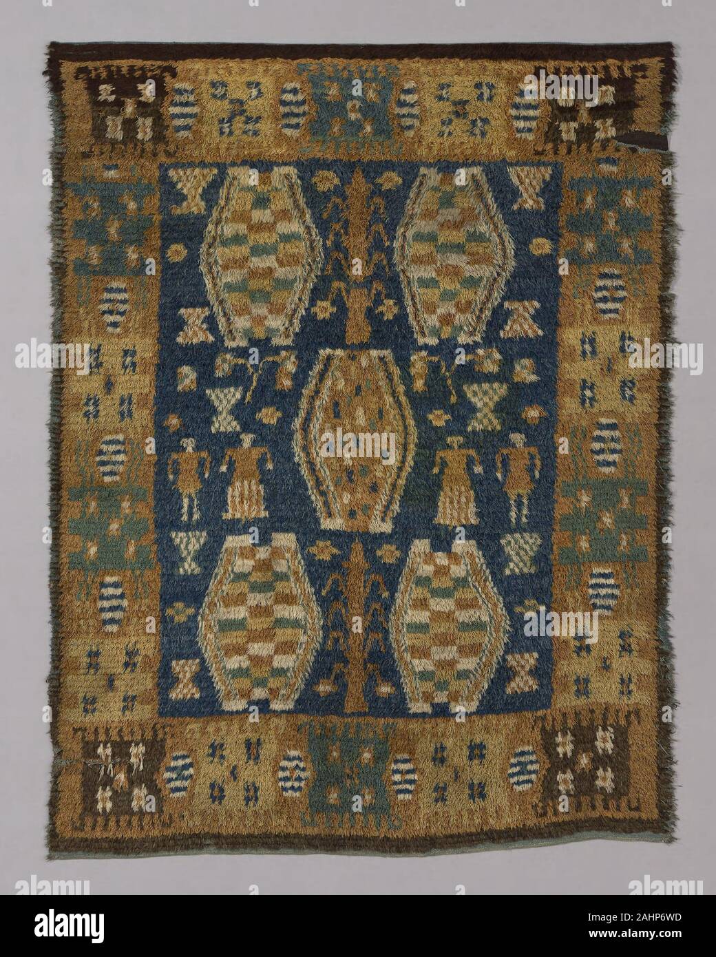 Moquette (noto come un Ryijy o Rya ). 1701-1725. La Finlandia. Lana, trama-ordito fronte-rib ad armatura a tela con avvolgimento supplementare trame formazione di pelo tagliato tramite una tecnica nota come nodi Ghiordes Foto Stock