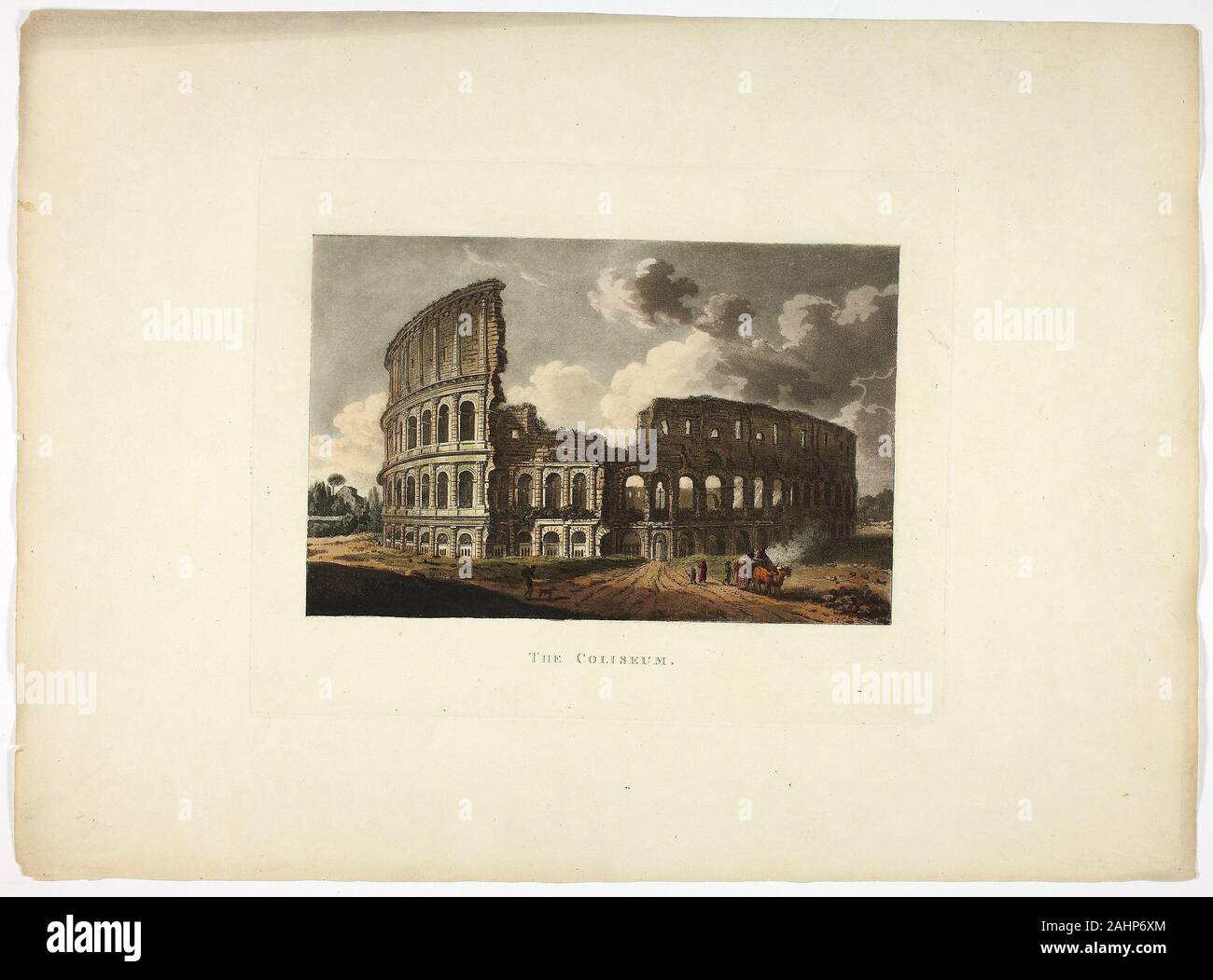 M. Dubourg. Il Colosseo, la piastra quindici dalle rovine di Roma. 1796-1798. In Inghilterra. Colorate a mano la puntasecca su carta Foto Stock