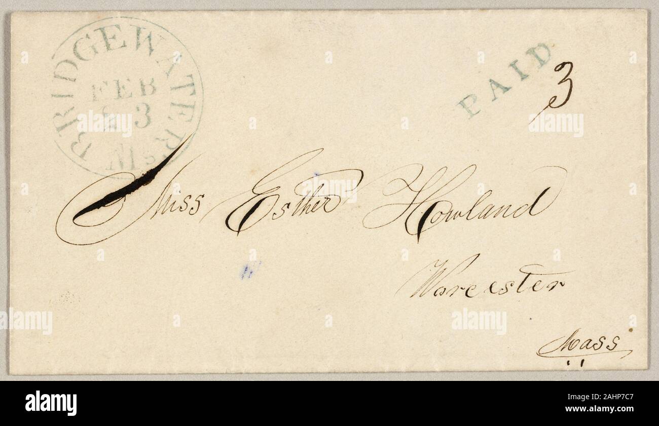Busta di San Valentino. 1860-1869. Stati Uniti. Penna e inchiostro nero su avorio carta intessuta Foto Stock