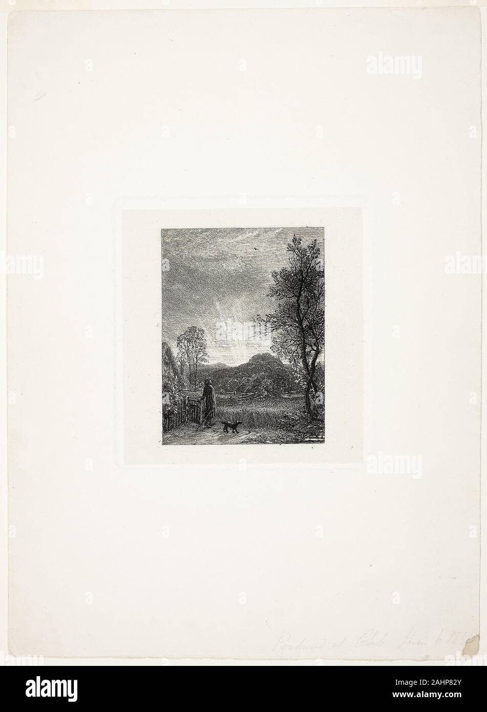 Samuel Palmer. All'allodola. 1850. In Inghilterra. Incisione su avorio lombata, stabilite su bianco carta intessuta Foto Stock Samuel Palmer. All'allodola. 1850. In Inghilterra. Incisione su avorio lombata, stabilite su bianco carta intessuta Foto Stock