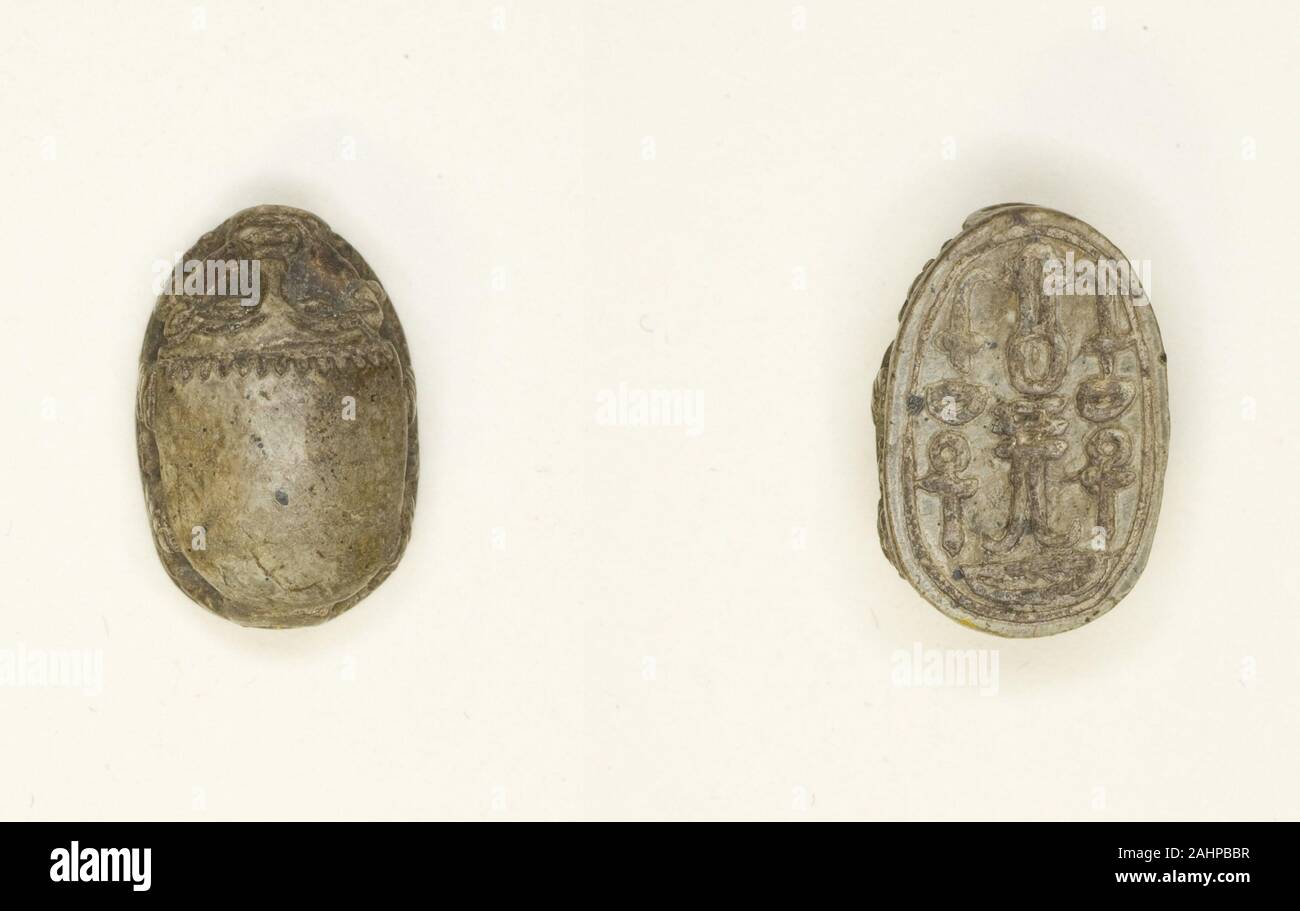 Antica egiziana. Scarabeo geroglifici (SWT, NFR, Dd, anx, nb). 1985 BC-1550 BC. L'Egitto. In steatite Foto Stock