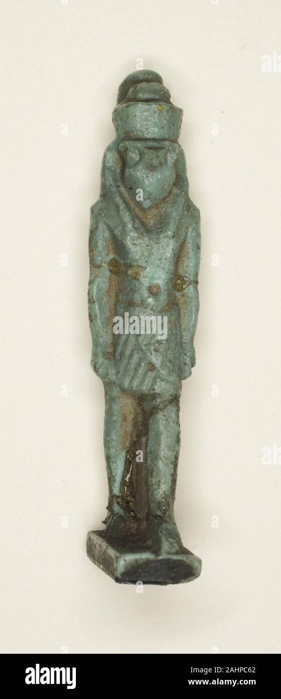 Antica egiziana. Amuleto del dio Horus. 1070 BC-656 BC. L'Egitto. Faience Foto Stock