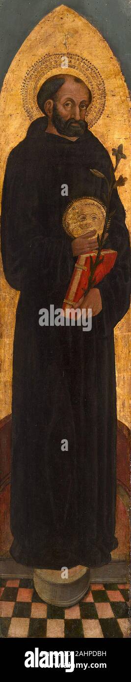 Scuola veneziana. San Nicola da Tolentino da un Agostiniano pala d altare. 1450-1475. Venezia. Tempera e olio su pannello Foto Stock