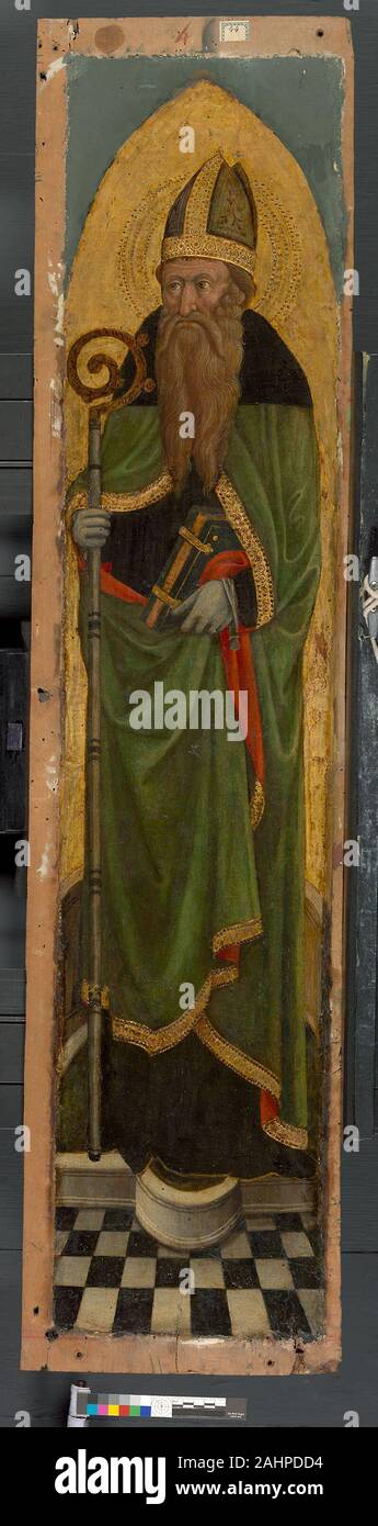 Scuola veneziana. Santo Vescovo da un Agostiniano pala d altare. 1450-1475. Venezia. Tempera e olio su pannello Foto Stock