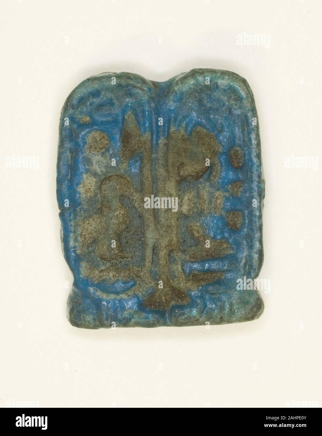 Antica egiziana. Amulet doppio Cartiglio del re Akhenaton. 1352 BC-1336 BC. L'Egitto. Faience Foto Stock