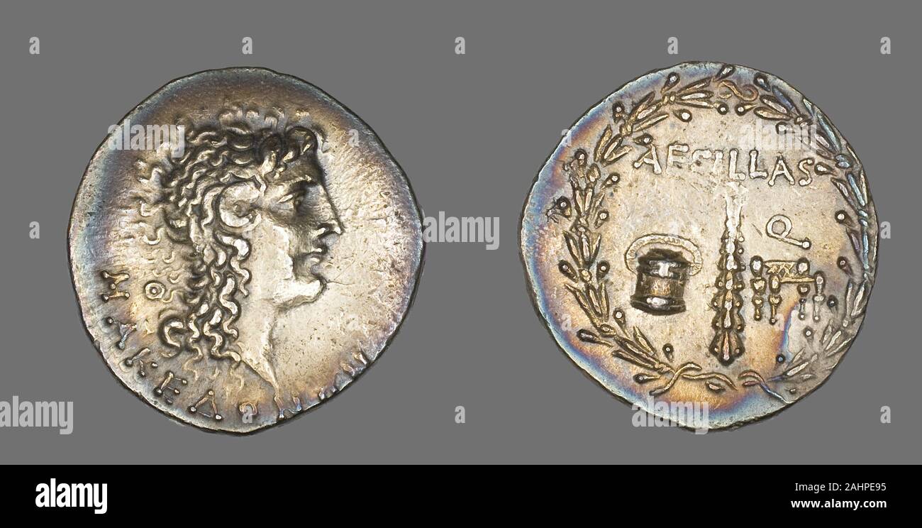 Antico romano. Tetradrachm (moneta) raffigurante Alessandro Magno. 92 BC-88 BC. Impero Romano. Argento Foto Stock