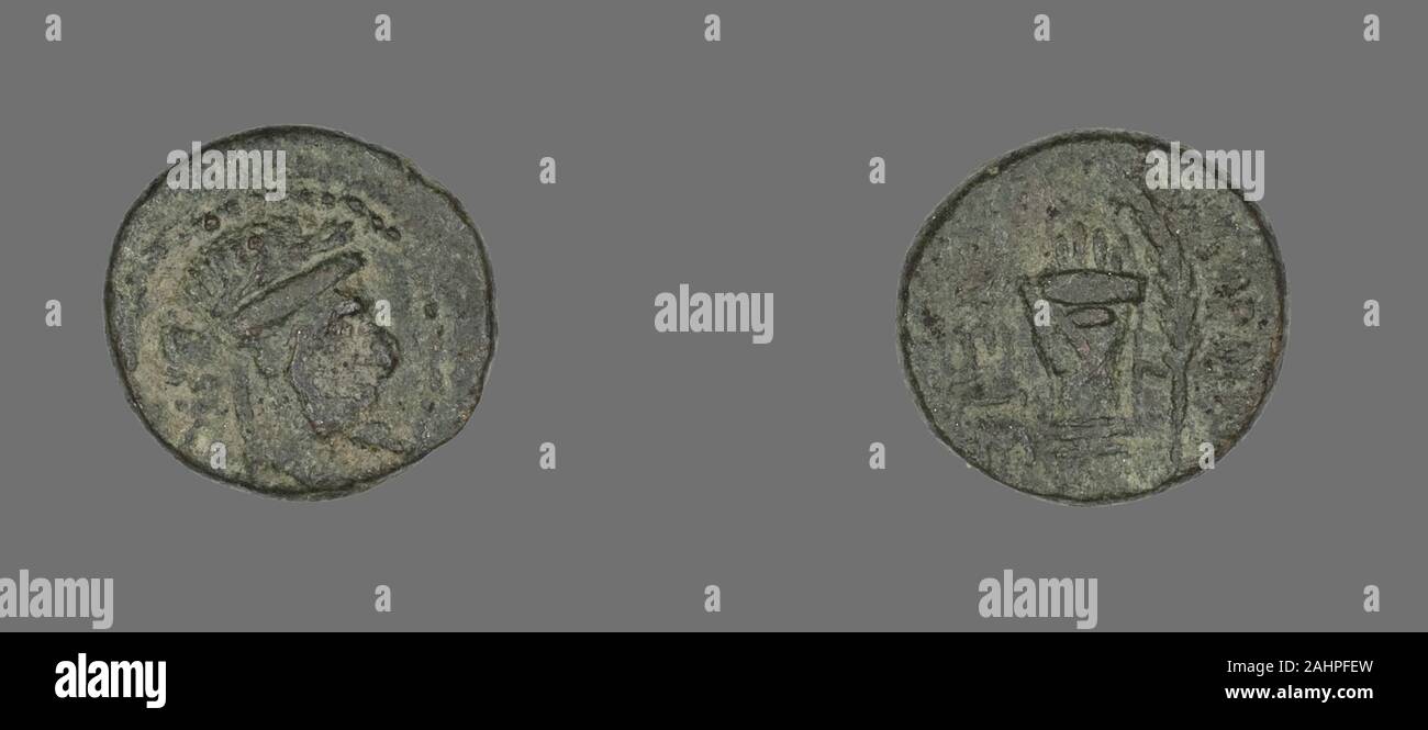 Il Greco antico. Medaglia raffigurante il dio Apollo. 200 BC-1 BC. Izmir. Bronzo Foto Stock