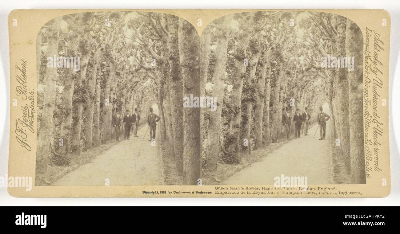 Underwood & Underwood (publisher). Queen Mary's Bower, Hampton Court, Londra, Inghilterra. 1892. Stati Uniti. Albume silver stampa, stereo Foto Stock