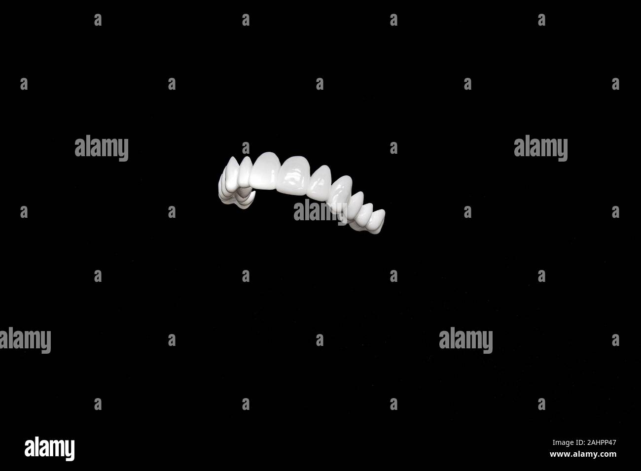Una visuale 3d della parte superiore di denti umani Foto Stock