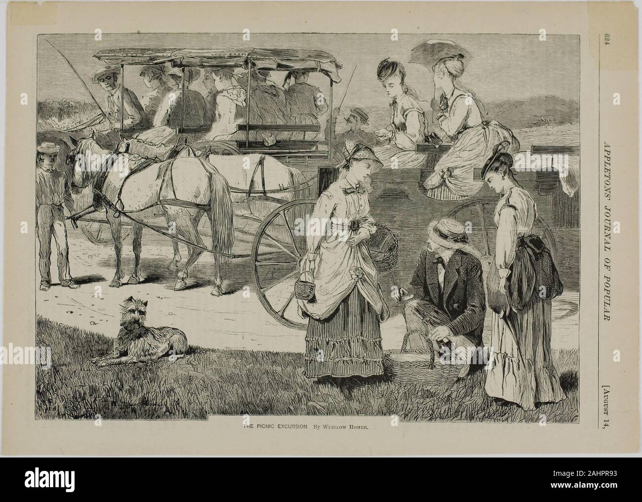 Winslow Homer. Il Picnic escursione. 1869. Stati Uniti. Incisione su legno su carta Foto Stock Winslow Homer. Il Picnic escursione. 1869. Stati Uniti. Incisione su legno su carta Foto Stock