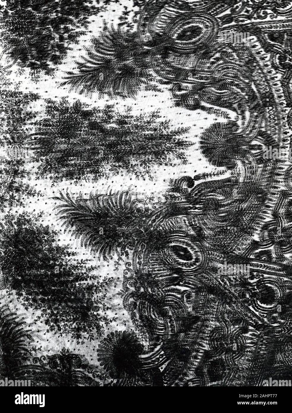 Cape. 1860-1869. In Inghilterra. Seta e mohair, spintore merletto della macchina Foto Stock