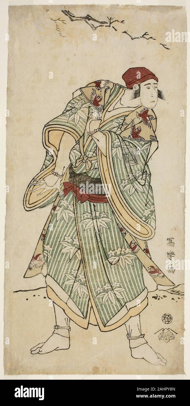 Tôshûsai Sharaku. L'attore Ichikawa Yaozo III come il passero venditore Bunji Yasukata (Sandai-me Ichikawa Yaozo no suzume uri Yasukata Bunji). 1789-1799. Il Giappone. Colore stampa woodblock; hosoban, Nishiki-e Foto Stock