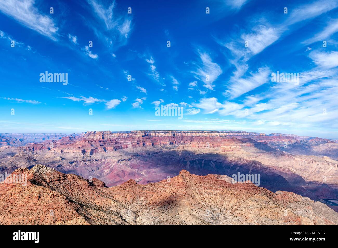 Una vista panoramica delle zone montane del Grand Canyon come visto da Lipan Point. Foto Stock
