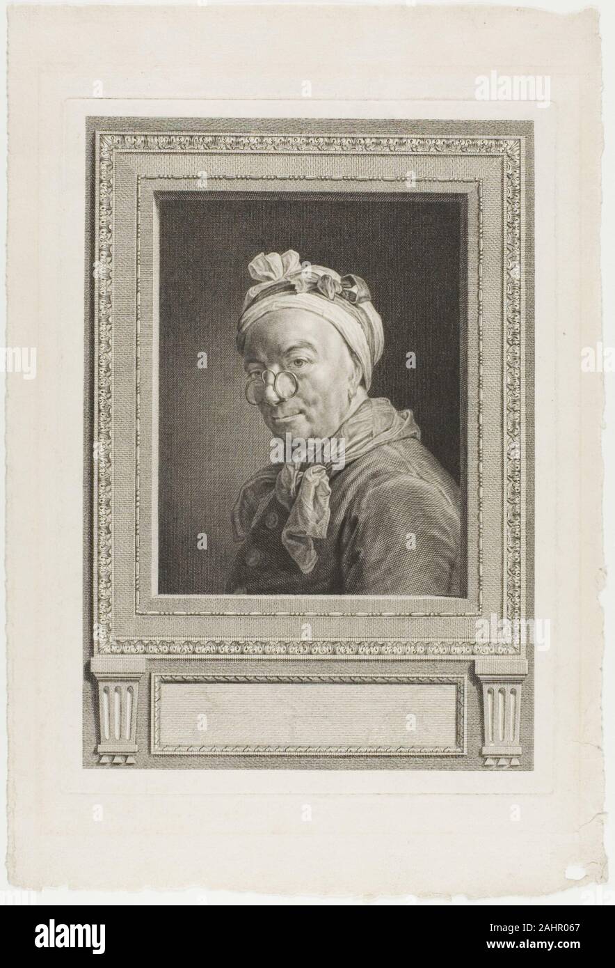 Juste Chevillet. Autoritratto. 1749-1780. Germania. Incisione su avorio di cui la carta Foto Stock