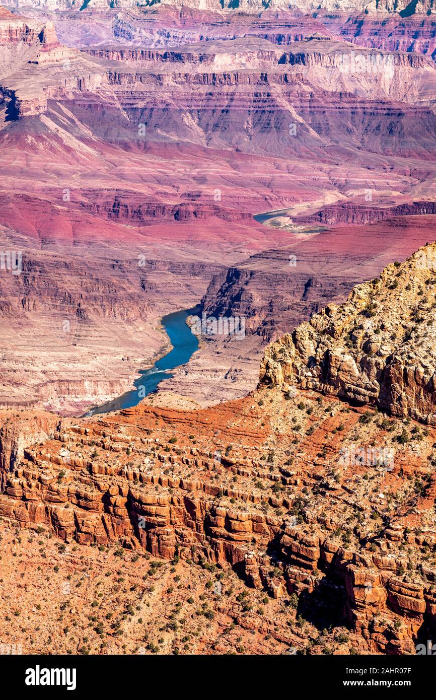 Una drammatica vista panoramica delle zone montane del Grand Canyon come visto da Lipan Point Foto Stock