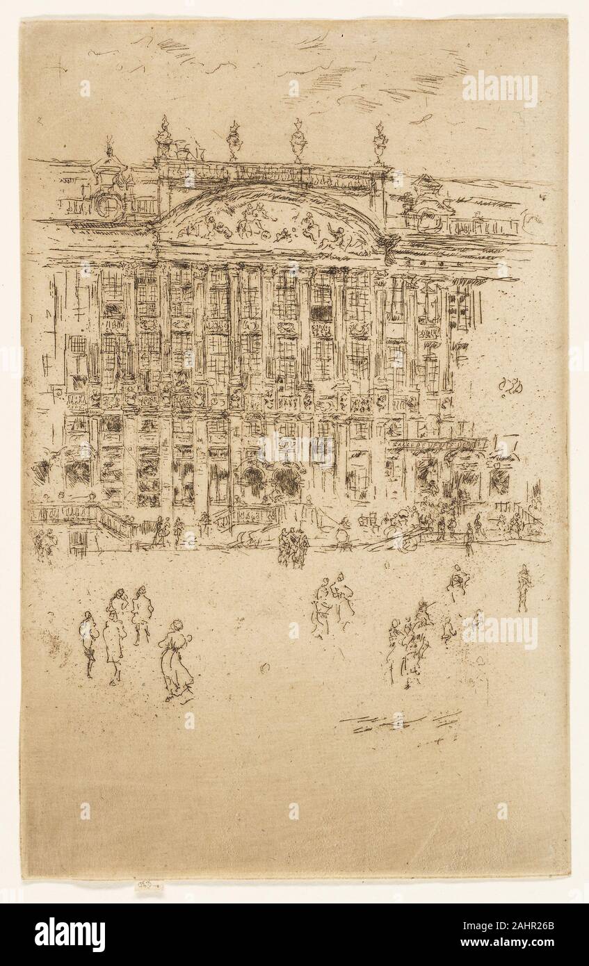 James McNeill Whistler. Grand' Place di Bruxelles. 1887. Stati Uniti. Incisione e puntasecca con fallo di mordere in inchiostro nero sulla crema di latte di cui la carta Foto Stock