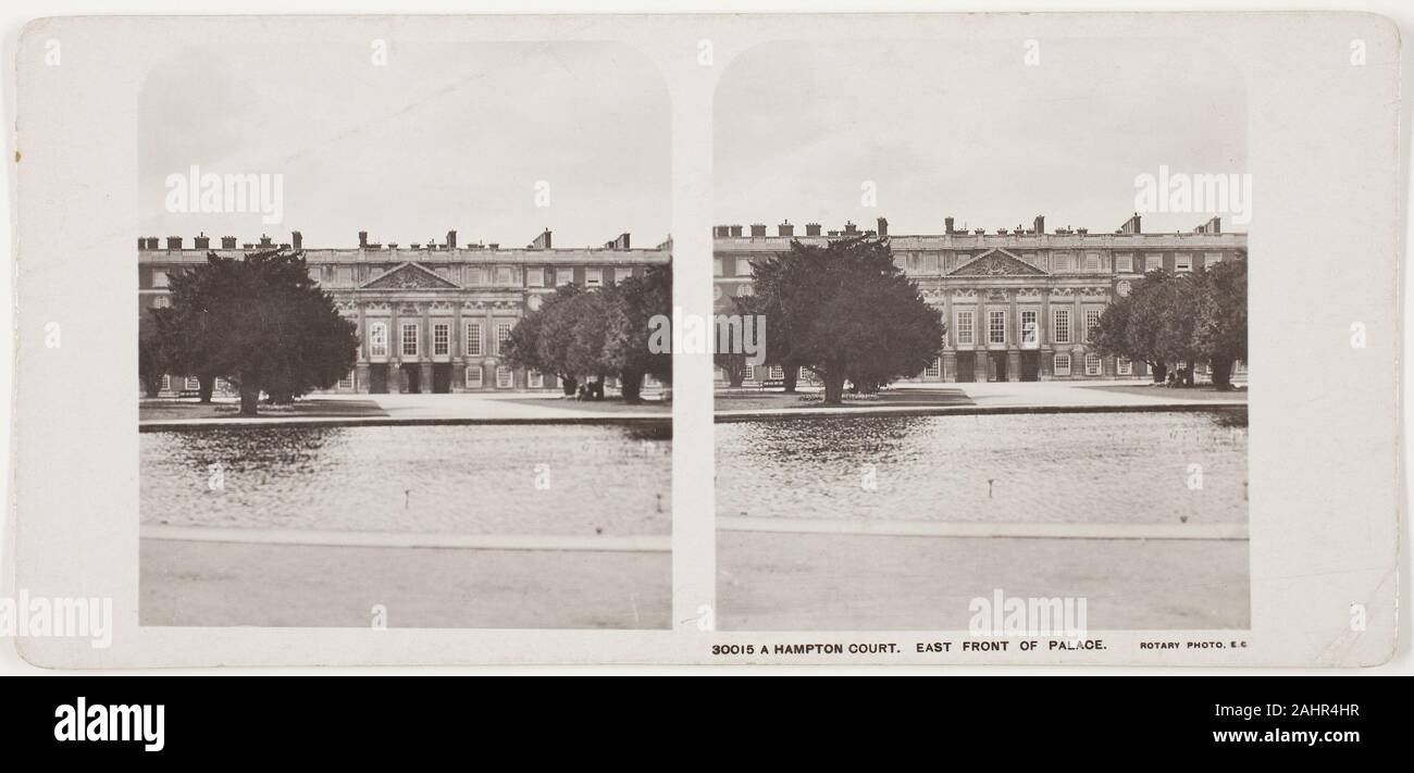 Sconosciuto. Hampton Court, Est Anteriore del palazzo. 1860-1869. Hampton Court. Albume print, stereo Foto Stock