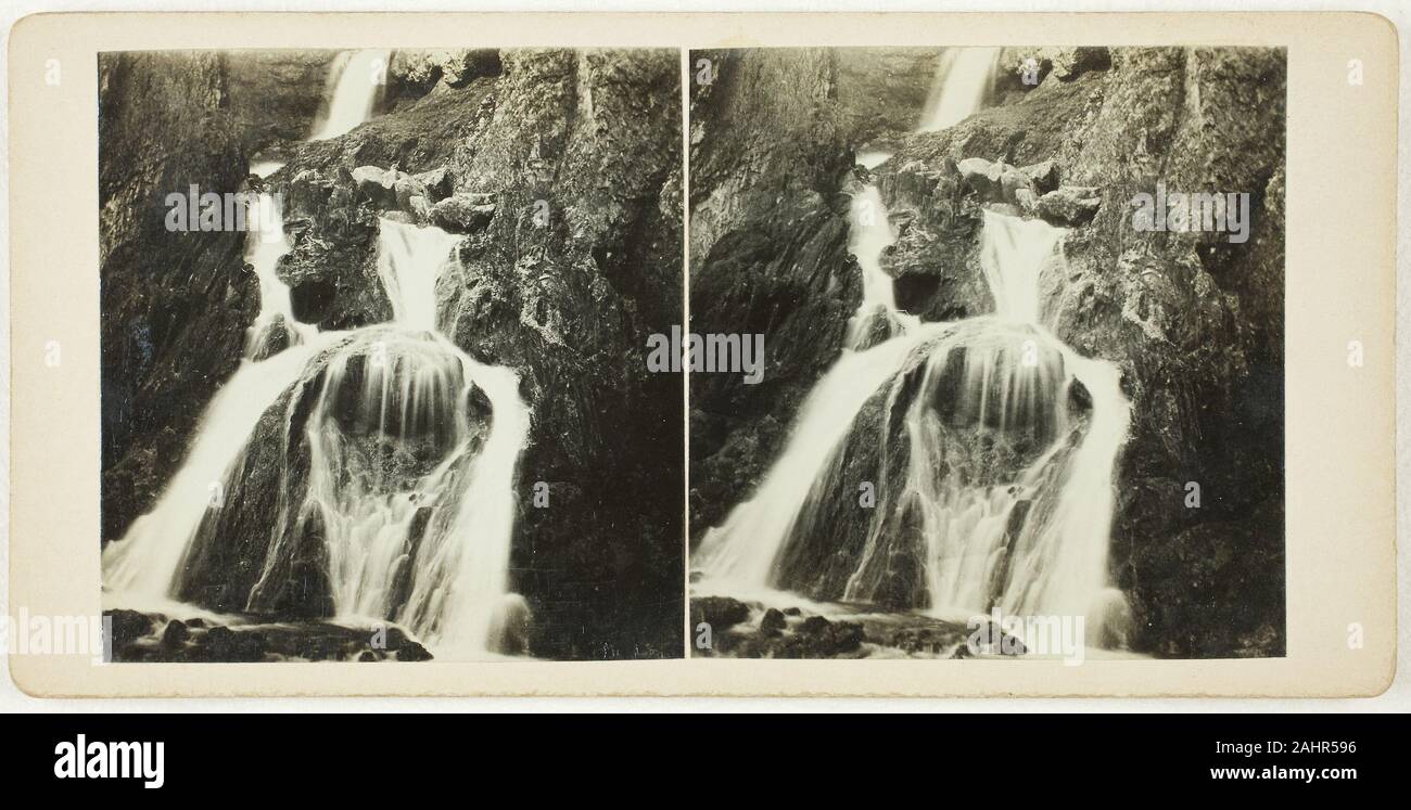Artista sconosciuto. Untitled (Gordale Scar). 1860-1869. North Yorkshire. Albume print, stereo Foto Stock