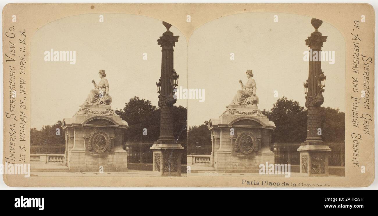 Artista sconosciuto. Place de la Concorde, Paris. 1860-1869. Parigi. Albume print, stereo Foto Stock