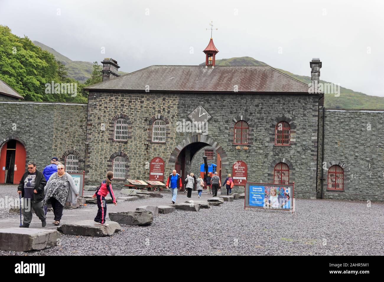 Ingresso alla Welsh National Slate Museum, Llanberis Foto Stock