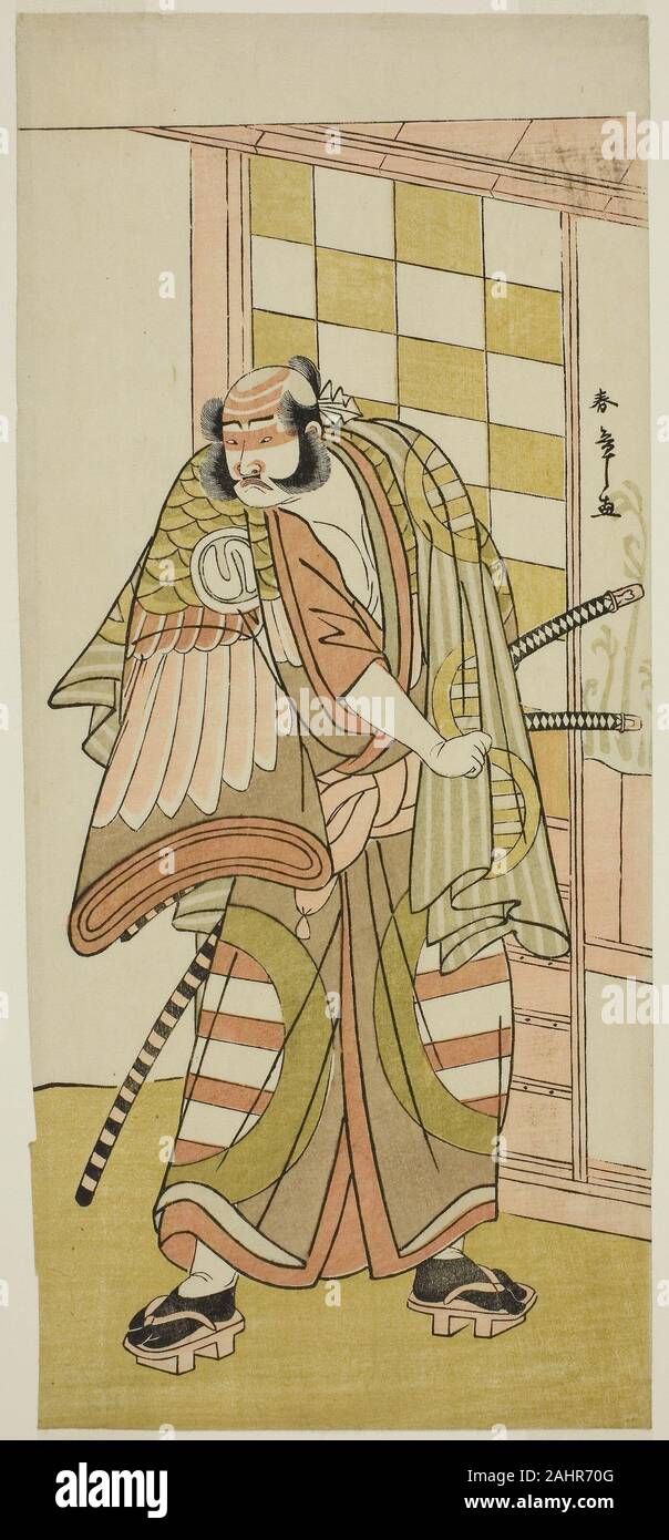 Katsukawa Shunsho. L'attore Sawamura Sojuro III come Kobayashi n. Asahina Saburo nel gioco Kuruwagayoi Komachi Soga, eseguita presso il Teatro Nakamura nel secondo mese, 1781. 1776-1786. Il Giappone. Colore stampa woodblock; hosoban Foto Stock