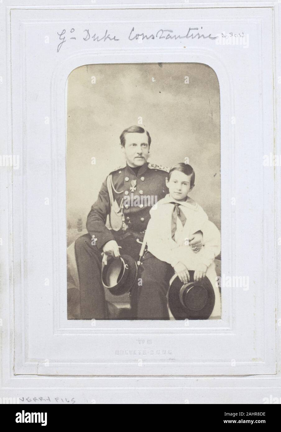 Verry Fils. Il Granduca Costantino e figlio. 1860-1869. La Francia. Albume stampare Foto Stock