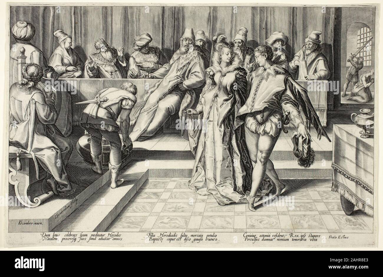 Saenredam gen. Salome Dancing prima di Erode. 1587-1597. Paesi Bassi. Incisione in nero su avorio di cui la carta Foto Stock