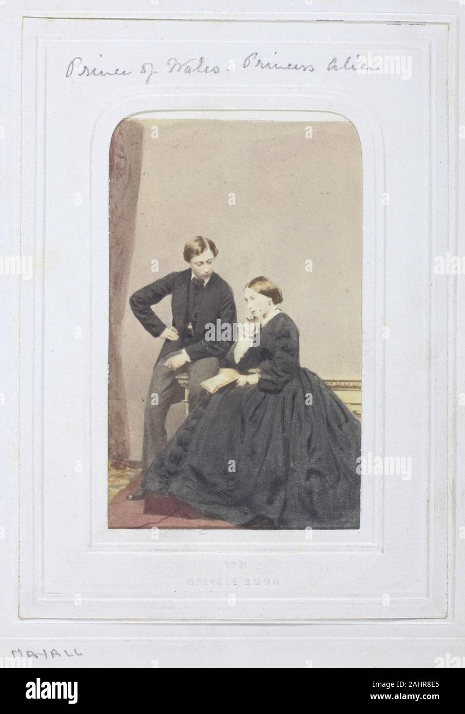 John Jabets Edwin Mayall. Il principe del Galles e la principessa Alice. 1860-1869. Stati Uniti. Albume stampa con applicata la colorazione Foto Stock