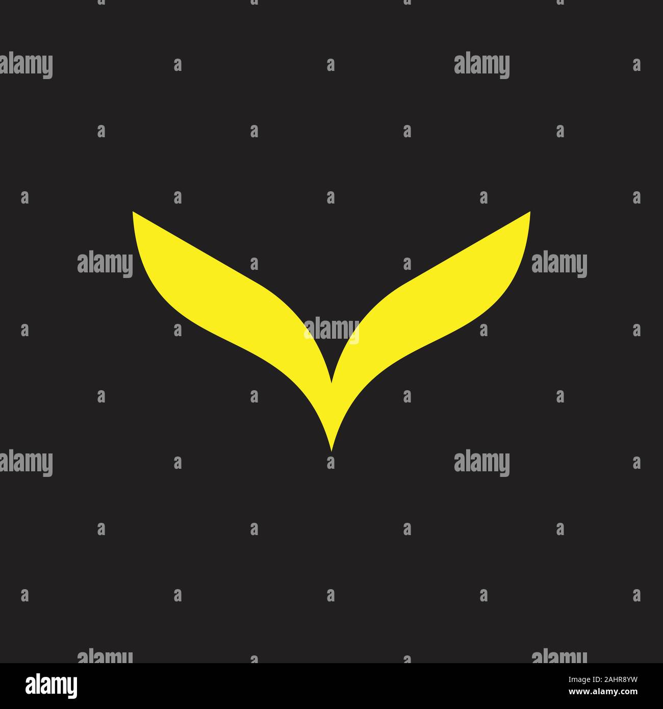 Ali curve semplice logo geometrico vettore Illustrazione Vettoriale