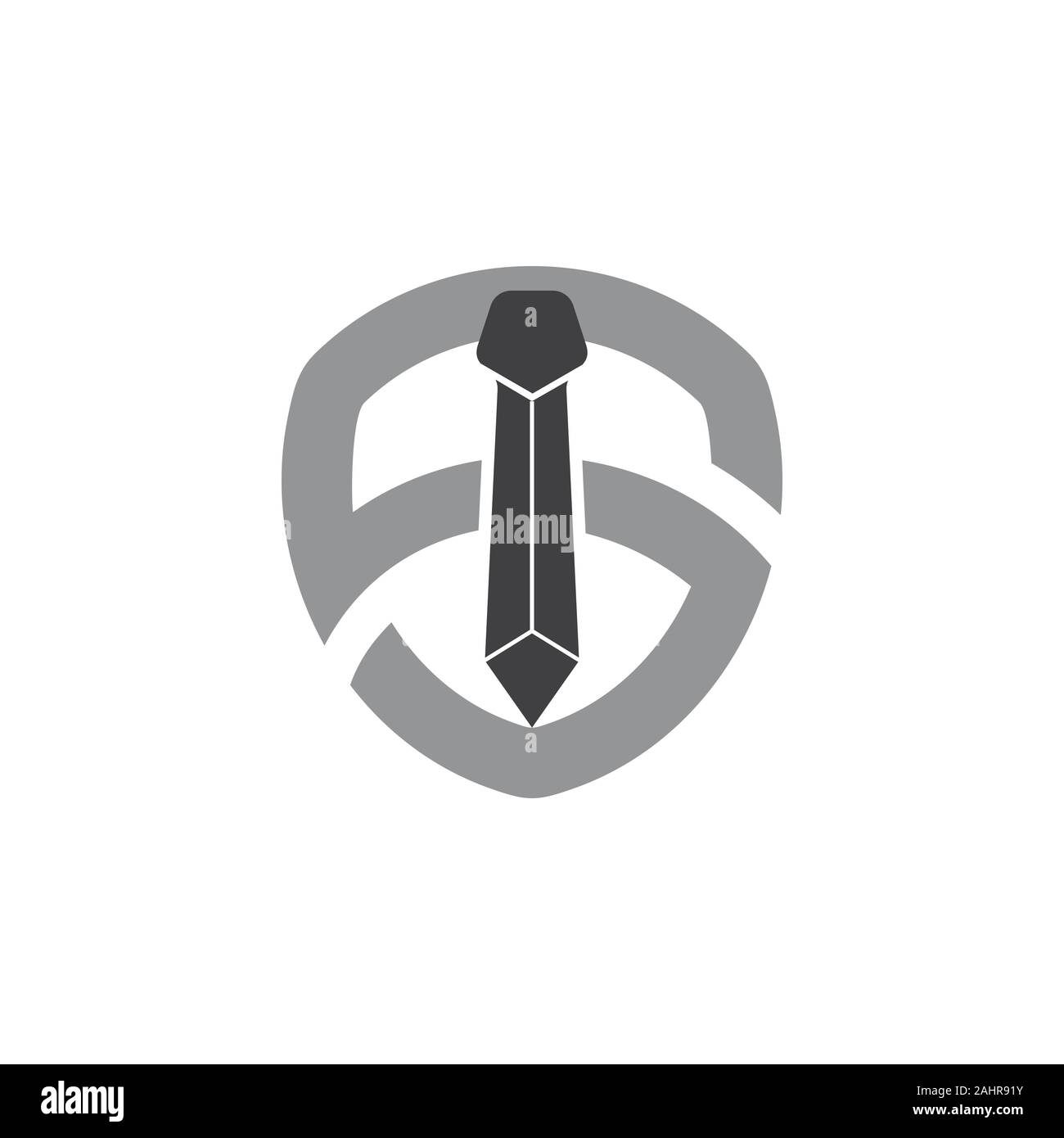 Lettera s Tie collo imprenditore scudo vettore logo Illustrazione Vettoriale