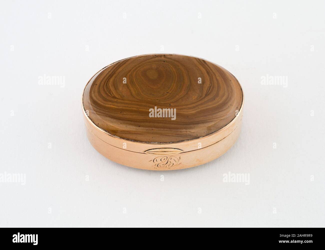 Condimento. 1775-1785. In Inghilterra. Oro rosa e Agata Foto Stock