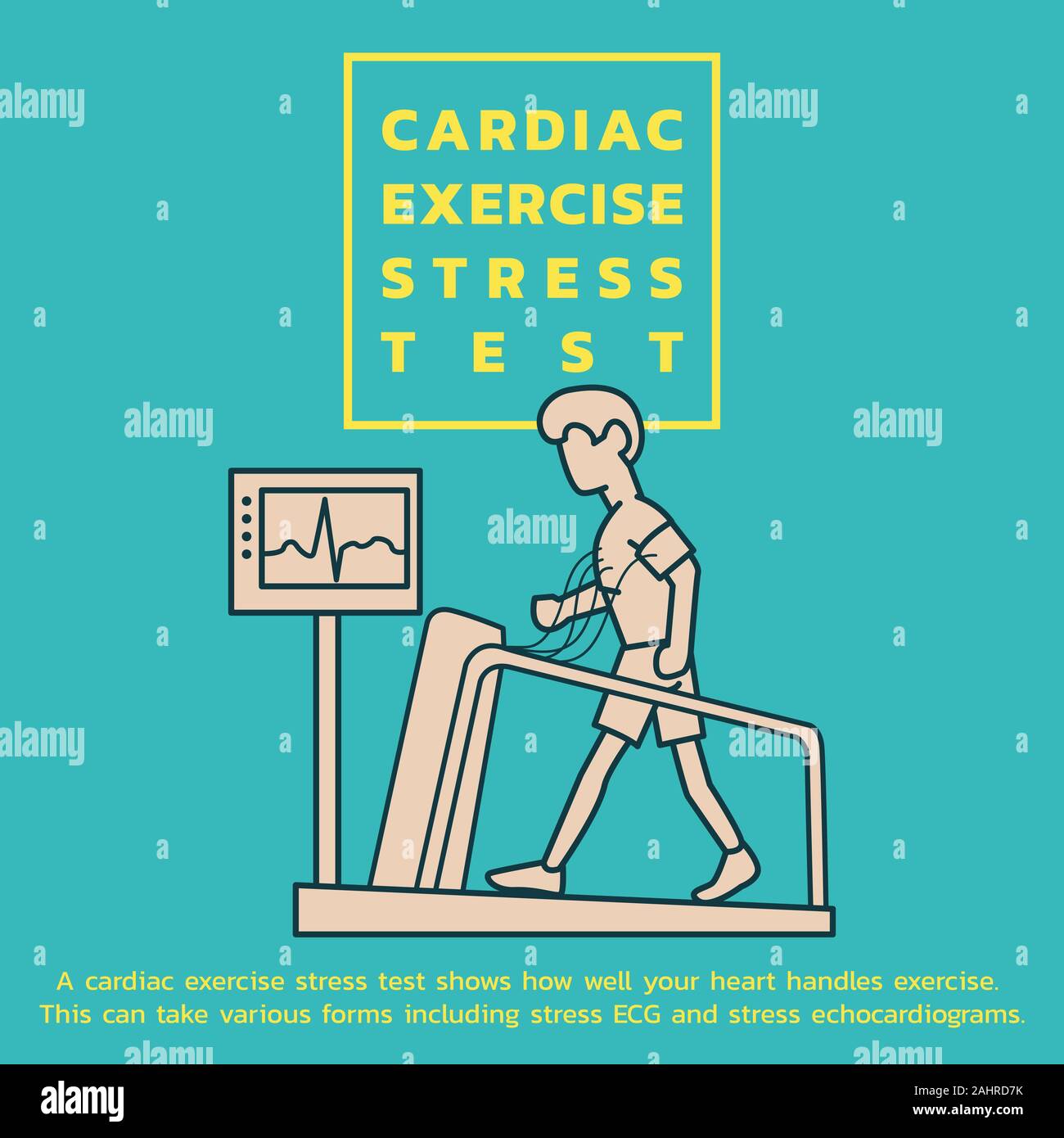 Cardiac esercizio stress test design icona Illustrazione Vettoriale