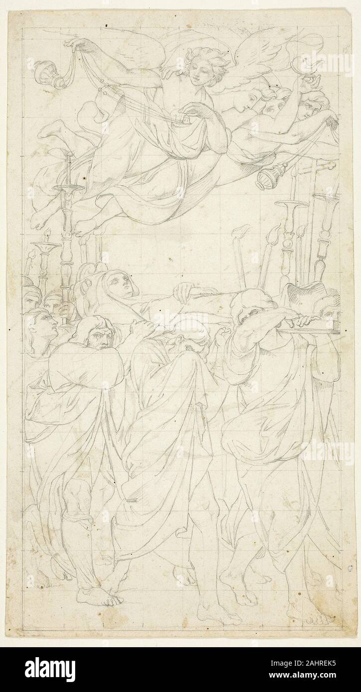 Peter Cornelius. Funerale della Vergine. 1803-1867. Germania. Grafite su avorio carta intessuta Foto Stock