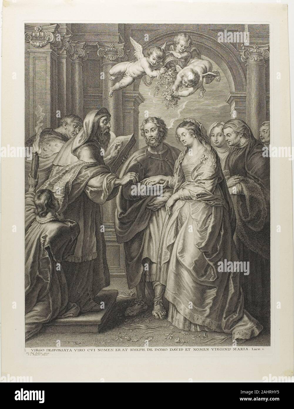 Schelte Adamsz. Bolswert. Il Matrimonio della Vergine. 1596-1659. Paesi Bassi. Incisione in nero su avorio carta intessuta Foto Stock