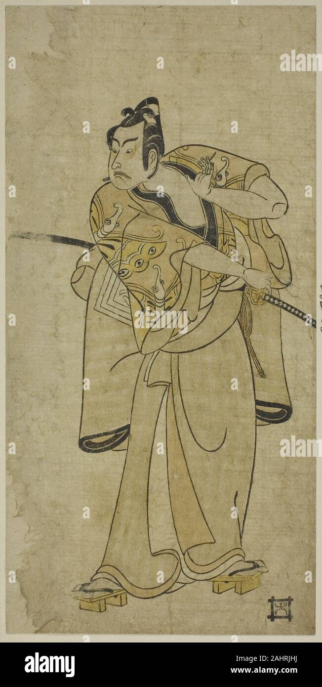 Ippitsusai Buncho. L'attore Ichikawa Yaozo II. 1755-1790. Il Giappone. Colore stampa woodblock; hosoban Foto Stock