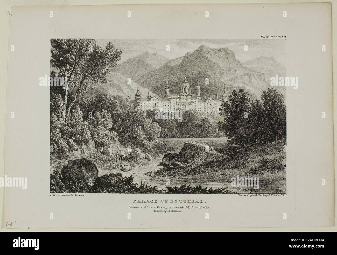 James Duffield Harding. Palazzo di Escurial. 1824. In Inghilterra. Litografia su carta Foto Stock