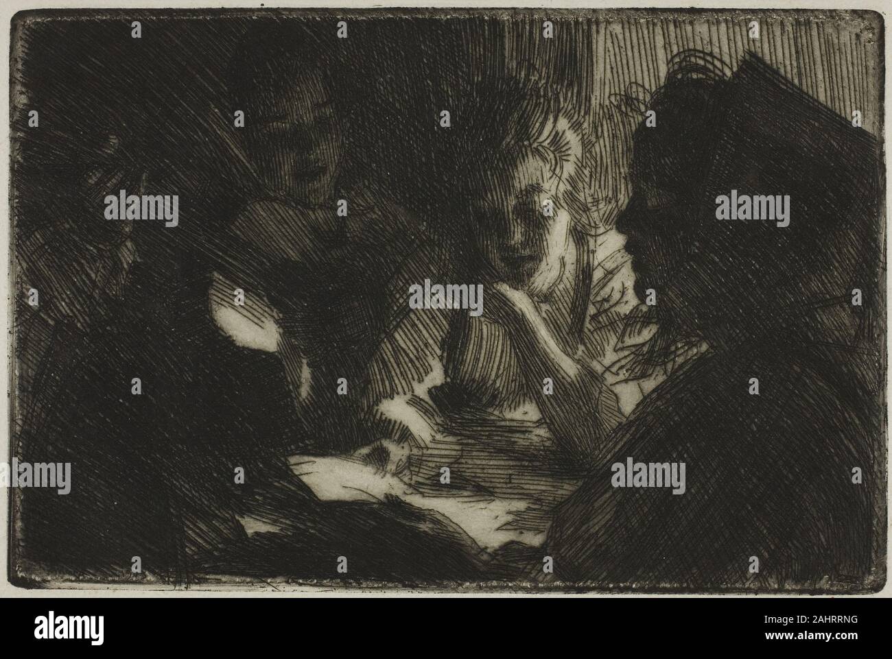 Anders Zorn. La nuova ballata. 1903. La Svezia. Incisione su avorio di cui la carta Foto Stock