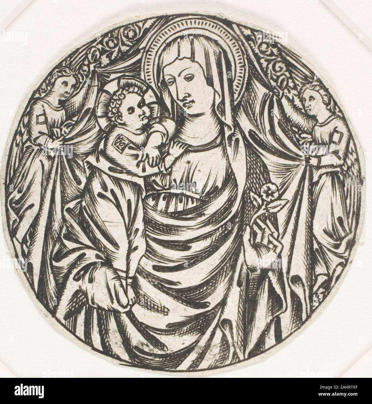 Artista sconosciuto. Madonna e Bambino. 1475-1485. L'Italia. Incisione in nero su avorio spessa di cui la carta Foto Stock