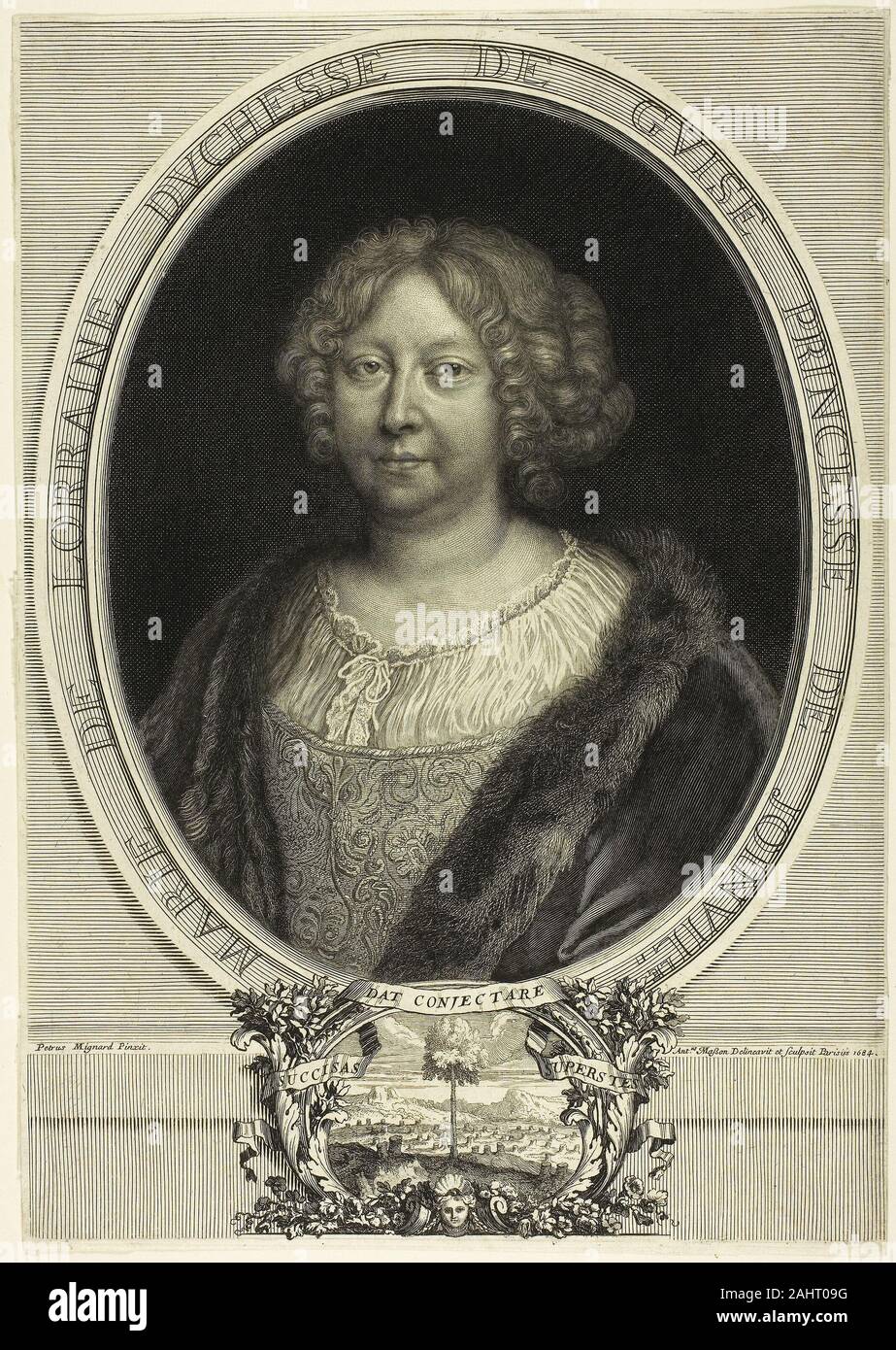 Antoine Masson. Marie de Lorraine, Duchesse de Guise, Princesse de Joinville. 1684. La Francia. Incisione su carta Foto Stock