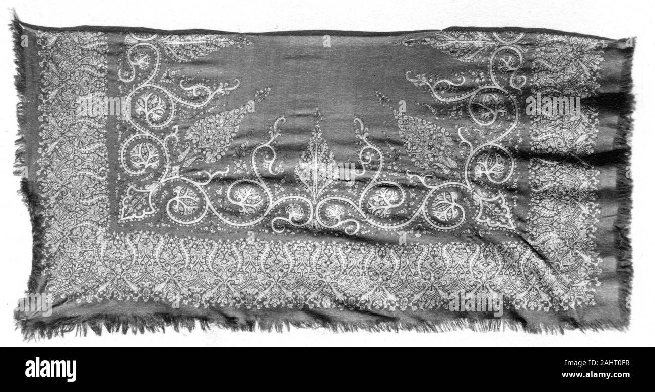 Scialle. 1801-1900. India. Ricamato Foto Stock